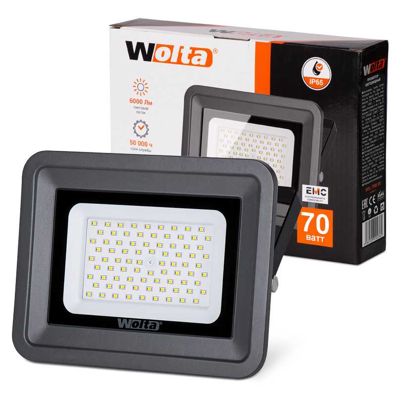 Светодиодный прожектор WFL-70W/06,  5500K, 70 W SMD, IP 65 WOLTA