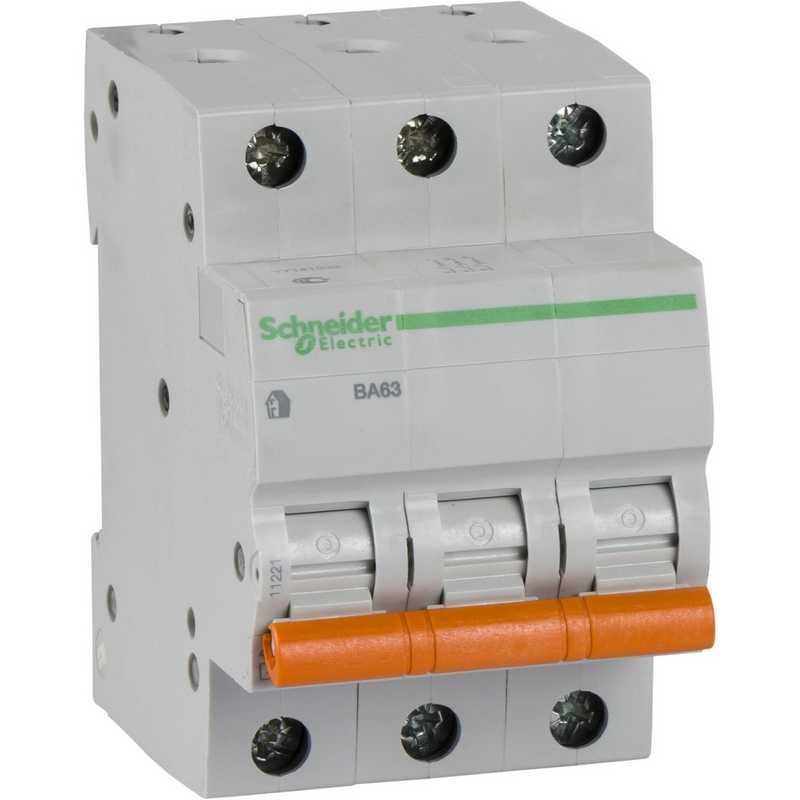 Автоматический выключатель 3P 6А C BA63 4,5kA С Schneider Electric Домовой