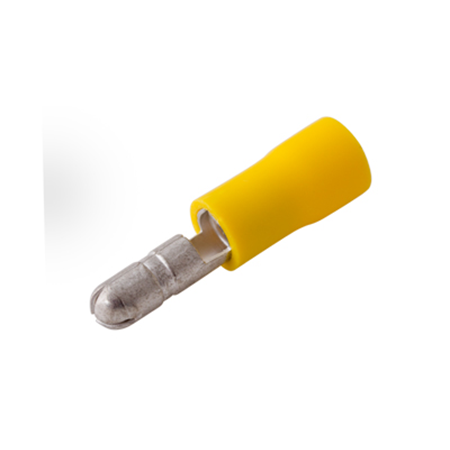 Разъем штекерный изолированный штекер 5 мм 4-6 мм2 (РШи-п 6.0-5) желтый (100шт. в уп.)REXANT