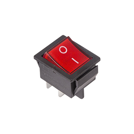Выключатель клавишный 250V 16А (4с) ON-OFF красный  с подсветкой (RWB-502, SC-767, IRS-201-1)  REXAN