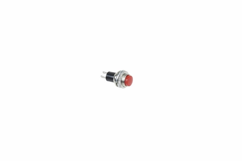 Выключатель-кнопка металл 220V 2А (2с) (ON)-OFF O10.2 красная Mini REXANT