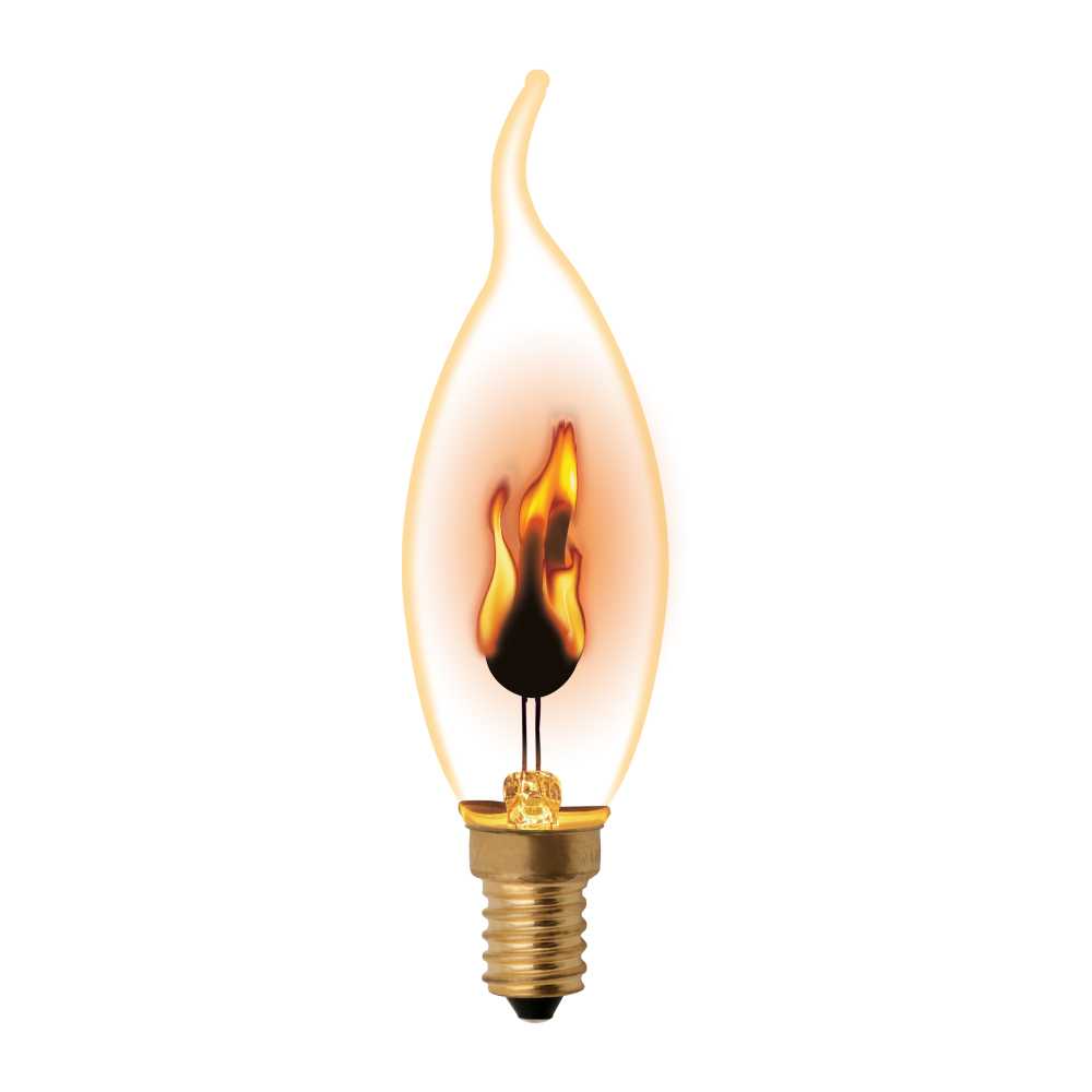 IL-N-CW35-3/RED-FLAME/E14/CL Лампа декоративная с типом свечения эффект пламени. Форма «свеча на в""