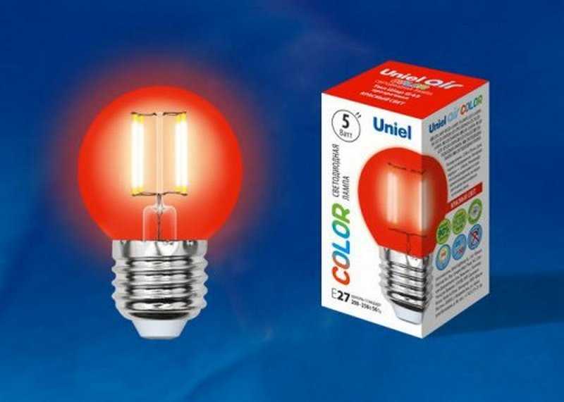 LED-G45-5W/RED/E27 GLA02RD форма шар Air color красн Лампа светодиодная""