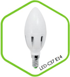Лампа светодиодная LED СВЕЧА standard 5.0Вт 160-260В Е27 3000К 400Лм ASD_1