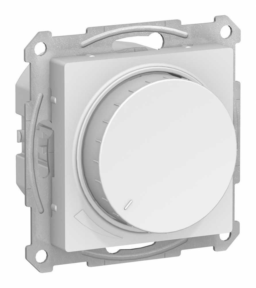Светорегулятор (диммер) поворотно-нажимной, 315 Вт, мех. белый  AtlasDesign