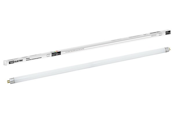 Лампа люминесцентная линейная двухцокольная ЛЛ-12/24Вт, T4/G5, 4000 К, длина 654,2мм TDM