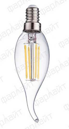 Лампа светодиодная нитевидная прозрачная свеча на ветру СW35 7 Вт 4000 К Е14 Фарлайт