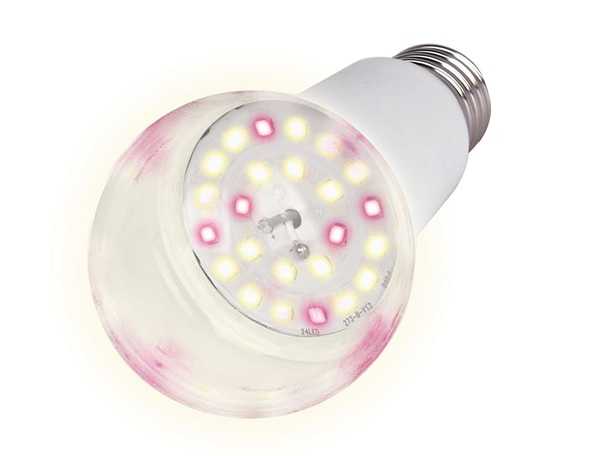 LED-A60-10W/SPFB/E27/CL PLP30WH Лампа светодиодная для растений. Форма "A", прозрачная.
