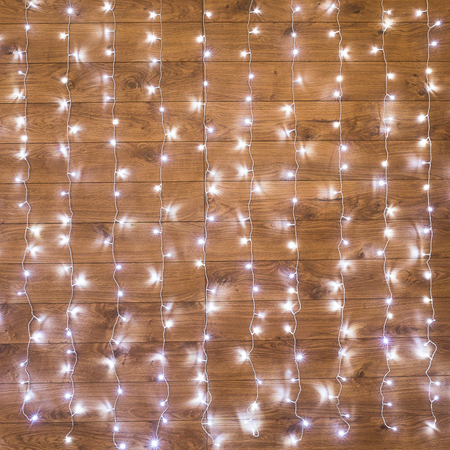 Гирлянда «Светодиодный дождь» 3х2 м, свечение с динамикой, прозрачный провод, 230 В, цвет белый