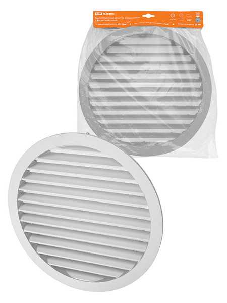 Решетка вентиляционная круглая алюминиевая с москитной сеткой, с фланцем d315, внеш. D350, TDM